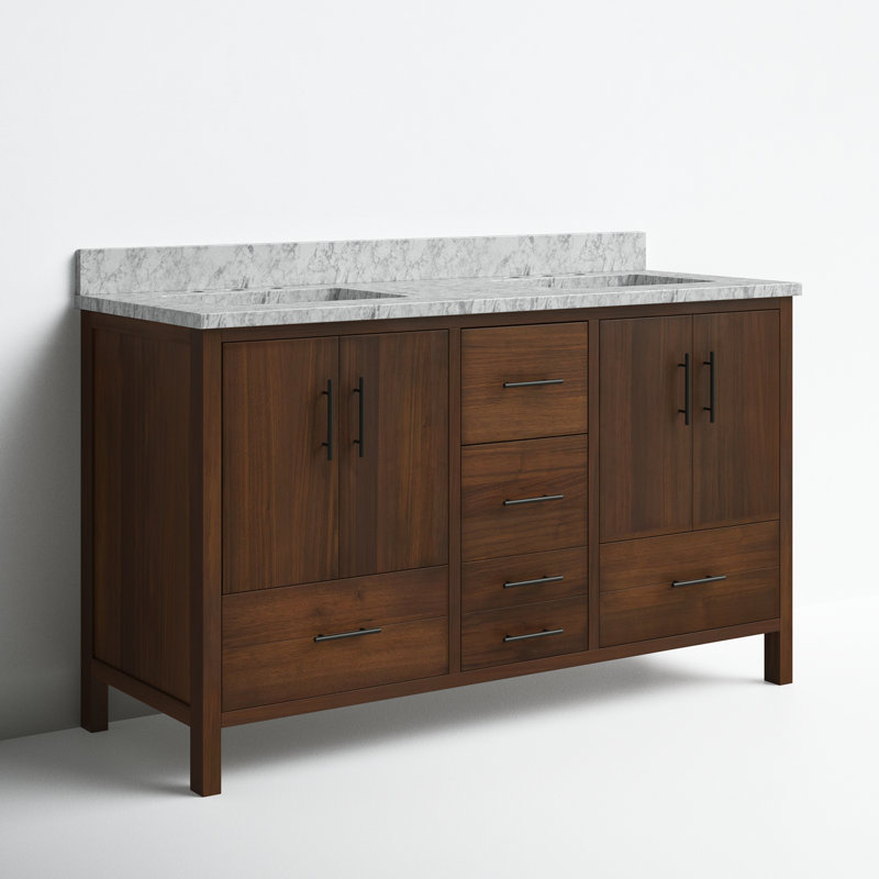 AllModern Kiara 60'' Double Bathroom Vanity with Top & Reviews | Wayfair